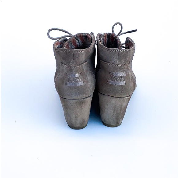 Toms Suede Tan Wedge Booties - Picture 6 of 8